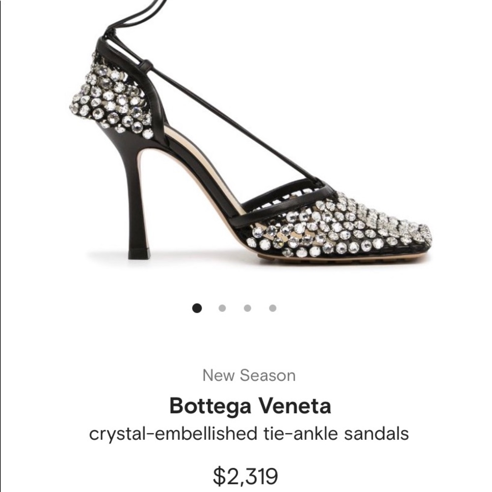 EGO Genoa Diamante Detail Lace Up Square Court Heel Black Fishnet